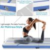 imageSereneLife Gymnastics Inflatable Air Tumbling Floor Mat Floating Water Mat 10FT 4in Thickness for OutdoorHome Indoor Use Tumbling Training Cheerleading Yoga Water with Electric Air PumpBlue