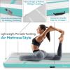 imageSereneLife Gymnastics Inflatable Air Tumbling Floor Mat Floating Water Mat 10FT 4in Thickness for OutdoorHome Indoor Use Tumbling Training Cheerleading Yoga Water with Electric Air PumpAquamarine