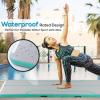 imageSereneLife Gymnastics Inflatable Air Tumbling Floor Mat Floating Water Mat 10FT 4in Thickness for OutdoorHome Indoor Use Tumbling Training Cheerleading Yoga Water with Electric Air PumpAquamarine