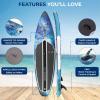 imageSereneLife Inflatable Stand Up Paddle Board with Premium SUP Accessories  Wide Stable Design with NonSlip EVA Deck Pad for Adults and Youth of All Skill Levels 350 lbs CapacityMisty Blue
