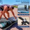 imageSereneLife Inflatable Stand Up Paddle Board with Premium SUP Accessories  Wide Stable Design with NonSlip EVA Deck Pad for Adults and Youth of All Skill Levels 350 lbs CapacityMisty Blue