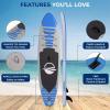 imageSereneLife Inflatable Stand Up Paddle Board with Premium SUP Accessories  Wide Stable Design with NonSlip EVA Deck Pad for Adults and Youth of All Skill Levels 350 lbs CapacityBlue