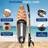 imageSereneLife Inflatable Stand Up Paddle Board with Premium SUP Accessories  Wide Stable Design with NonSlip EVA Deck Pad for Adults and Youth of All Skill Levels 350 lbs CapacityWood