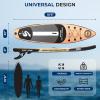 imageSereneLife Inflatable Stand Up Paddle Board with Premium SUP Accessories  Wide Stable Design with NonSlip EVA Deck Pad for Adults and Youth of All Skill Levels 350 lbs CapacityWood