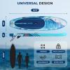 imageSereneLife Inflatable Stand Up Paddle Board with Premium SUP Accessories  Wide Stable Design with NonSlip EVA Deck Pad for Adults and Youth of All Skill Levels 350 lbs CapacityOcean Blue