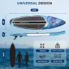 imageSereneLife Inflatable Stand Up Paddle Board with Premium SUP Accessories  Wide Stable Design with NonSlip EVA Deck Pad for Adults and Youth of All Skill Levels 350 lbs CapacityMisty Blue