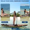imageSereneLife Inflatable Stand Up Paddle Board with Premium SUP Accessories  Wide Stable Design with NonSlip EVA Deck Pad for Adults and Youth of All Skill Levels 350 lbs CapacityWood