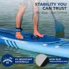 imageSereneLife Inflatable Stand Up Paddle Board with Premium SUP Accessories  Wide Stable Design with NonSlip EVA Deck Pad for Adults and Youth of All Skill Levels 350 lbs CapacityOcean Blue