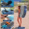 imageSereneLife Inflatable Stand Up Paddle Board with Premium SUP Accessories  Wide Stable Design with NonSlip EVA Deck Pad for Adults and Youth of All Skill Levels 350 lbs CapacityMisty Blue