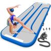 imageSereneLife Gymnastics Inflatable Air Tumbling Floor Mat Floating Water Mat 10FT 4in Thickness for OutdoorHome Indoor Use Tumbling Training Cheerleading Yoga Water with Electric Air PumpBlue