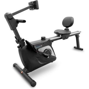 imageSereneLife 2in1 Rowing Machine ampamp Bike  8 Magnetic Resistance Levels 264lbs Capacity  Foldable ampamp Portable Cardio Fitness Trainer with LCD Monitor  Promotes Weight Loss Strength Stamina Building