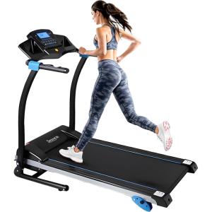imageSereneLife Electric Folding Treadmill  Foldable Home Fitness Equipment for Walking ampamp Running 15 HP Indoor Home Cardio Machine with Downloadable App Safety Key 3 Incline Levels 16 Training Modes