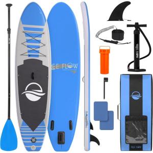 imageSereneLife Inflatable Stand Up Paddle Board with Premium SUP Accessories  Wide Stable Design with NonSlip EVA Deck Pad for Adults and Youth of All Skill Levels 350 lbs CapacityBlue