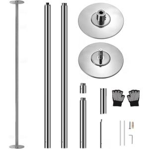 imageSereneLife Portable Spinning Dancing Pole  Adjustable 82108 Removable Fitness Pole with Dome ampamp Base  Durable Steel Structure for Exercise ampamp Training Holds Up to 1102 lbs Includes Full Kit