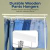 imageSereneLife 30 Pack Wooden Pants Hangers with Clips  White 14quotx05quotx67quot Heavy Duty Wood Skirt Hangers with 360 Swivel Hook ampamp Adjustable NonSlip Clips for Jeans Slacks ShortsWhite