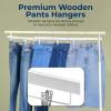 imageSereneLife 30 Pack Wooden Pants Hangers with Clips  White 14quotx05quotx67quot Heavy Duty Wood Skirt Hangers with 360 Swivel Hook ampamp Adjustable NonSlip Clips for Jeans Slacks ShortsWhite