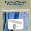 imageSereneLife 30 Pack Wooden Pants Hangers with Clips  White 14quotx05quotx67quot Heavy Duty Wood Skirt Hangers with 360 Swivel Hook ampamp Adjustable NonSlip Clips for Jeans Slacks ShortsWhite