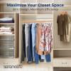 imageSereneLife 30 Pack Wooden Pants Hangers with Clips  White 14quotx05quotx67quot Heavy Duty Wood Skirt Hangers with 360 Swivel Hook ampamp Adjustable NonSlip Clips for Jeans Slacks ShortsNatural Wood