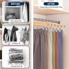imageSereneLife 30 Pack Wooden Pants Hangers with Clips  White 14quotx05quotx67quot Heavy Duty Wood Skirt Hangers with 360 Swivel Hook ampamp Adjustable NonSlip Clips for Jeans Slacks ShortsNatural Wood