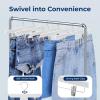 imageSereneLife 30 Pack Wooden Pants Hangers with Clips  White 14quotx05quotx67quot Heavy Duty Wood Skirt Hangers with 360 Swivel Hook ampamp Adjustable NonSlip Clips for Jeans Slacks ShortsWhite