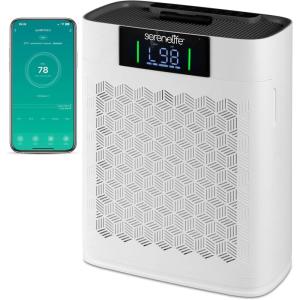 imageSereneLife HEPA Air Purifier for Home  Smart WiFi ampamp App Control UltraQuiet Air Purifier for Bedrooms ampamp Large Rooms Removes Dust Pet Hair ampamp Odors Ideal for Pets ampamp Allergies 1800 Sq Ft WhiteWhite
