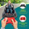 imageSereneLife 12V Electric Bumper Car for Kids  Remote Control Option 360 Spin LED Lights Safety Belt Kids Toddler Baby Bumper Car 38 YearsBlack