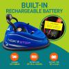 imageSereneLife 12V Electric Bumper Car for Kids  Remote Control Option 360 Spin LED Lights Safety Belt Kids Toddler Baby Bumper Car 38 YearsBlue