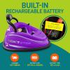 imageSereneLife 12V Electric Bumper Car for Kids  Remote Control Option 360 Spin LED Lights Safety Belt Kids Toddler Baby Bumper Car 38 YearsPurple