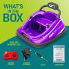 imageSereneLife 12V Electric Bumper Car for Kids  Remote Control Option 360 Spin LED Lights Safety Belt Kids Toddler Baby Bumper Car 38 YearsPurple