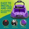 imageSereneLife 12V Electric Bumper Car for Kids  Remote Control Option 360 Spin LED Lights Safety Belt Kids Toddler Baby Bumper Car 38 YearsPurple
