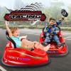 imageSereneLife 12V Electric Bumper Car for Kids  Remote Control Option 360 Spin LED Lights Safety Belt Kids Toddler Baby Bumper Car 38 YearsRed