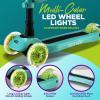 imageSereneLife 3 Wheeled Scooter for Kids  2in1 SitStand Child Toddlers Toy Kick Scooters w FlipOut Seat Adjustable Height Wide Deck Flashing Wheel Lights Great for Outdoor Fun SLKS18 Teal