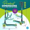 imageSereneLife 3 Wheeled Scooter for Kids  2in1 SitStand Child Toddlers Toy Kick Scooters w FlipOut Seat Adjustable Height Wide Deck Flashing Wheel Lights Great for Outdoor Fun SLKS18 Teal
