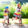 imageSereneLife 3 Wheeled Scooter for Kids  2in1 SitStand Child Toddlers Toy Kick Scooters w FlipOut Seat Adjustable Height Wide Deck Flashing Wheel Lights Great for Outdoor Fun  SLKSTIG Tiger