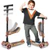 imageSereneLife 3 Wheeled Scooter for Kids  2in1 SitStand Child Toddlers Toy Kick Scooters w FlipOut Seat Adjustable Height Wide Deck Flashing Wheel Lights Great for Outdoor Fun  SLKSTIG Tiger