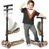 imageSereneLife 3 Wheeled Scooter for Kids  2in1 SitStand Child Toddlers Toy Kick Scooters w FlipOut Seat Adjustable Height Wide Deck Flashing Wheel Lights for Outdoor Fun  SLKSLP5 Leopard