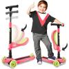 imageSerenelife 3 Wheeled Scooter for Kids  2in1 SitStand Child Toddlers Toy Kick Scooters w FlipOut Seat Adjustable Height Wide Deck Flashing Wheel Lights for Outdoor Fun  SLKS39 Watermelon