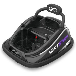 imageSereneLife 12V Electric Bumper Car for Kids  Remote Control Option 360 Spin LED Lights Safety Belt Kids Toddler Baby Bumper Car 38 YearsBlack