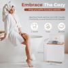 imageSereneLife Luxury Rectangle Towel Warmer  Spa ampamp Bathroom Heater with Custom Fragrance Auto ShutOff Fits 2 large Towels Blankets Bathrobes PJs  Perfect Gift for Him ampamp Her BlackNatural Wood