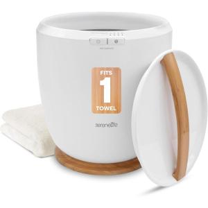 imageSereneLife Counter Towel Warmer Bucket  with Customized Fragrance for Spa and Bathroom Luxury Towel Heater Auto Shut off Fits 1 large Towel Blanket Bathrobe PJs BlackHoney