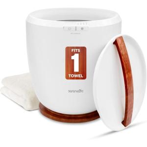 imageSereneLife Counter Towel Warmer Bucket  with Customized Fragrance for Spa and Bathroom Luxury Towel Heater Auto Shut off Fits 1 large Towel Blanket Bathrobe PJs BlackCherry