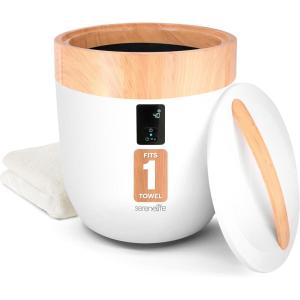 imageSereneLife Counter Towel Warmer Bucket with Customized Fragrance Auto Shut Off Fits 1 Large Blanket Bathrobe PJs Luxury Heater for Spa and Bathroom BlackWood