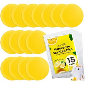 imageSereneLife Fragrance Disc 15 Fragrant Scents Suitable for Towel Warmer Bucket Convenient Size Fits in Most Air Freshener Holders  Fresh Aroma Stays for 30 to 60 DaysLemon