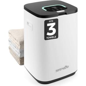 imageSereneLife SLTLWSQ80 Warmer23L Capacity Bucket with Timer Function Fits Up to Two Oversized Towels for Bathroom PinkBlack