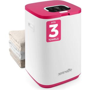 imageSereneLife SLTLWSQ80 Warmer23L Capacity Bucket with Timer Function Fits Up to Two Oversized Towels for Bathroom PinkPink