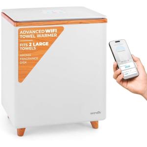 imageSereneLife WIFI Luxury Rectangle Towel Warmer  Spa ampamp Bathroom Heater with Custom Fragrance Auto ShutOff Fits 2 large Towels Blankets Bathrobes PJs  Perfect Gift for Him ampamp Her NaturalNatural