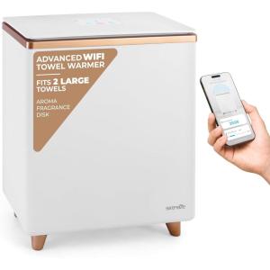 imageSereneLife WIFI Luxury Rectangle Towel Warmer  Spa ampamp Bathroom Heater with Custom Fragrance Auto ShutOff Fits 2 large Towels Blankets Bathrobes PJs  Perfect Gift for Him ampamp Her NaturalRose Gold