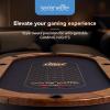 imageSereneLife 10Player Oval Foldable Poker Table  Casino Texas Holdem Table with WaterResistant Cushioned Rail 10 Cup Holders Brown Felt Surface Black Jack Board ampamp Family Games Dark BrownBrown