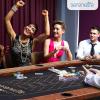 imageSereneLife 10Player Oval Foldable Poker Table  Casino Texas Holdem Table with WaterResistant Cushioned Rail 10 Cup Holders Brown Felt Surface Black Jack Board ampamp Family Games Dark BrownBrown