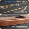 imageSereneLife 10Player Oval Foldable Poker Table  Casino Texas Holdem Table with WaterResistant Cushioned Rail 10 Cup Holders Brown Felt Surface Black Jack Board ampamp Family Games Dark BrownDark Brown